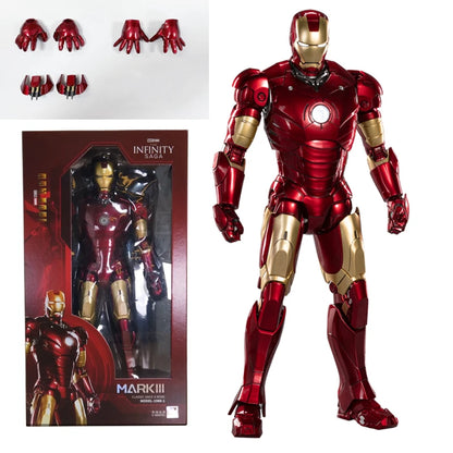 ZDTDS Original 1/5 36CM Iron Man MK50 MK3 LED lighting 10th Anniversary Memorial Collect Tony Stark Model Action Figure Gift