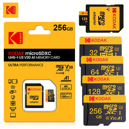 KODAK 100% Original Micro sd Card 16GB 32GB 64GB 128GB 256GB Microsd Memory Card Class10 SDXC U3 4K TF Card for Drone Phone
