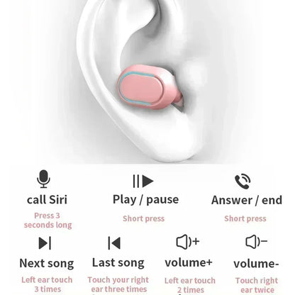 TWS E7S Wireless Earbuds Bluetooth 5.0 Stereo Sport Headphones with Microphone Charging Box for Smartphone