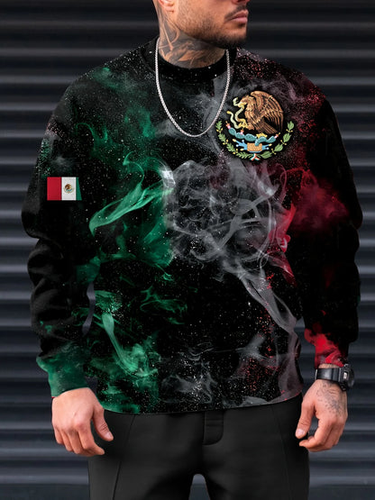 Fashion Mexican Flag T-Shirts Mexico 3D Print Men Woman Long Sleeve T Shirt Streetwear Oversized Harajuku Kids Tees Top Clothing