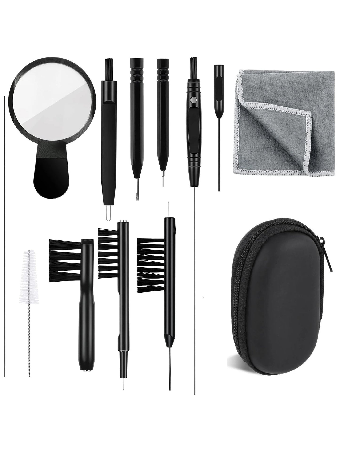 13PCS Hearing Aid Cleaning Brush Tool Set Multifunctional Ear Wax Remover Vent Tube Cleaner Portable Hearin Amplifier Daily Care