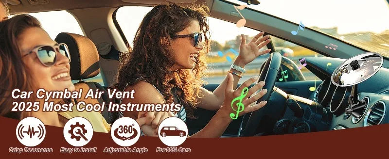 Universal Mini Drums Colliding With Cymbals Vent Decoration For Car Rugged Automotive Interior Accessories Crash Proof Design