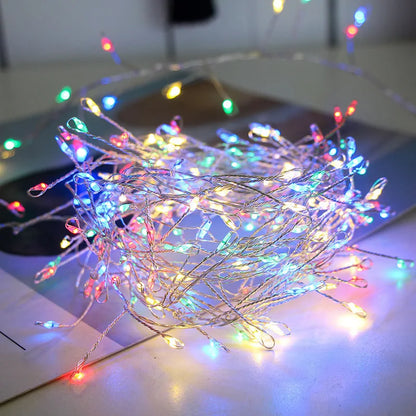 USB Power LED Firecracker String Lights Remote Control Garland Fairy Lights for Wedding Party Garden Plants Christmas Decoration
