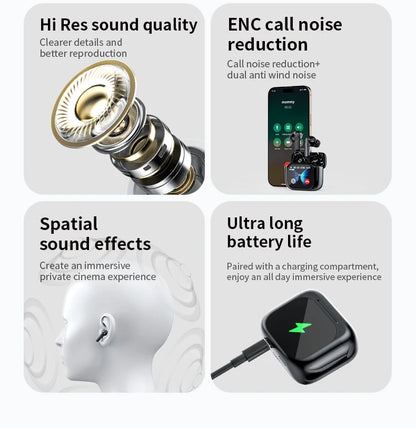 AI Translator Bluetooth Earbuds, LCD Touch Screen TWS Headset with Noise Reduction & Noise Canceling, Wireless Travel Headphones