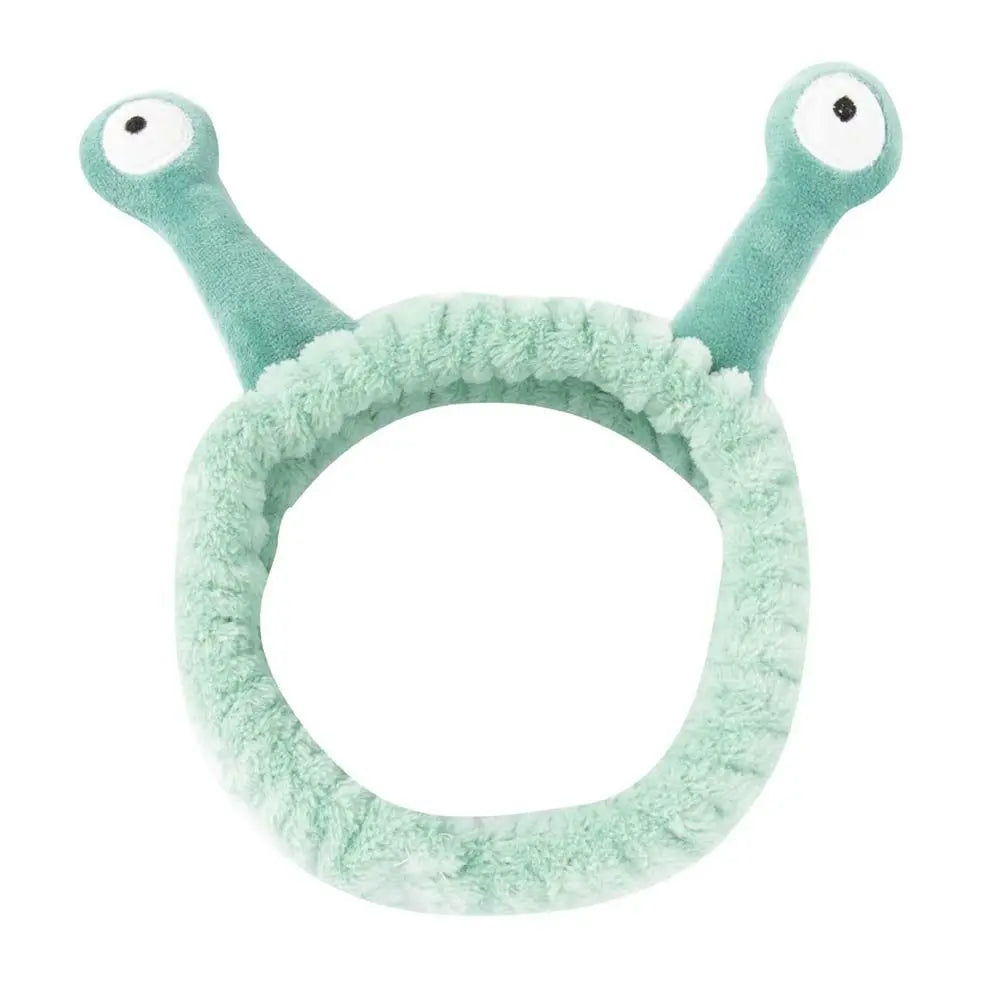 Cute Coral Fleece Cartoon Snail Headband Make up Elastic Face Wash Hairband Skin Care Spa Hairband Women Girl
