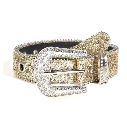 Women's Rhinestone Belt Shiny Sequined Jeans Waistband European American Fashion Decoration Versatile Glamorous Waist Chain