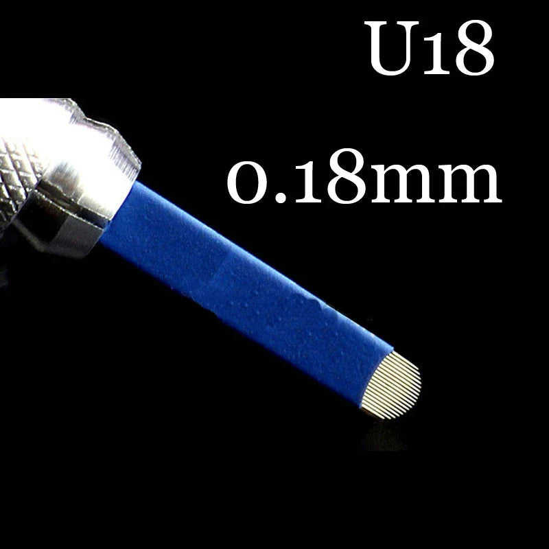 50pcs Tebori 0.18mm Tattoo Microblading Blades Needles for Permanent Makeup Manual Eyebrow Blades Sizes