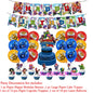 Brawl Stars Happy Birthday Party Supplies Set Cartoon Game Theme Tableware, Paper Plates & Backdrop Decorations for Celebrations