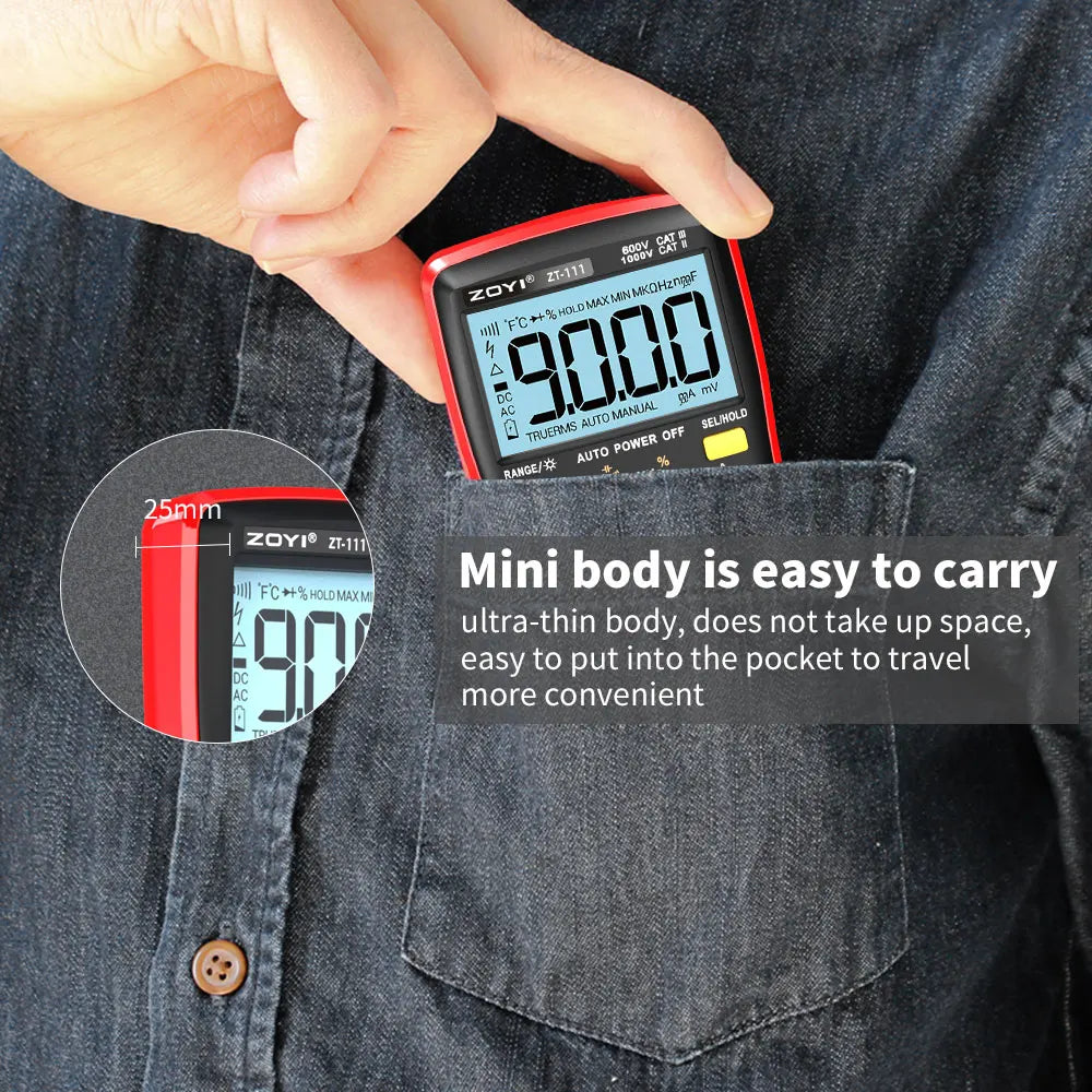 ZOYI 9999 Counts True RMS Digital Multimeter Auto Range Anti-Burn NCV AC DC Voltage Current Temperature Electrician Tester
