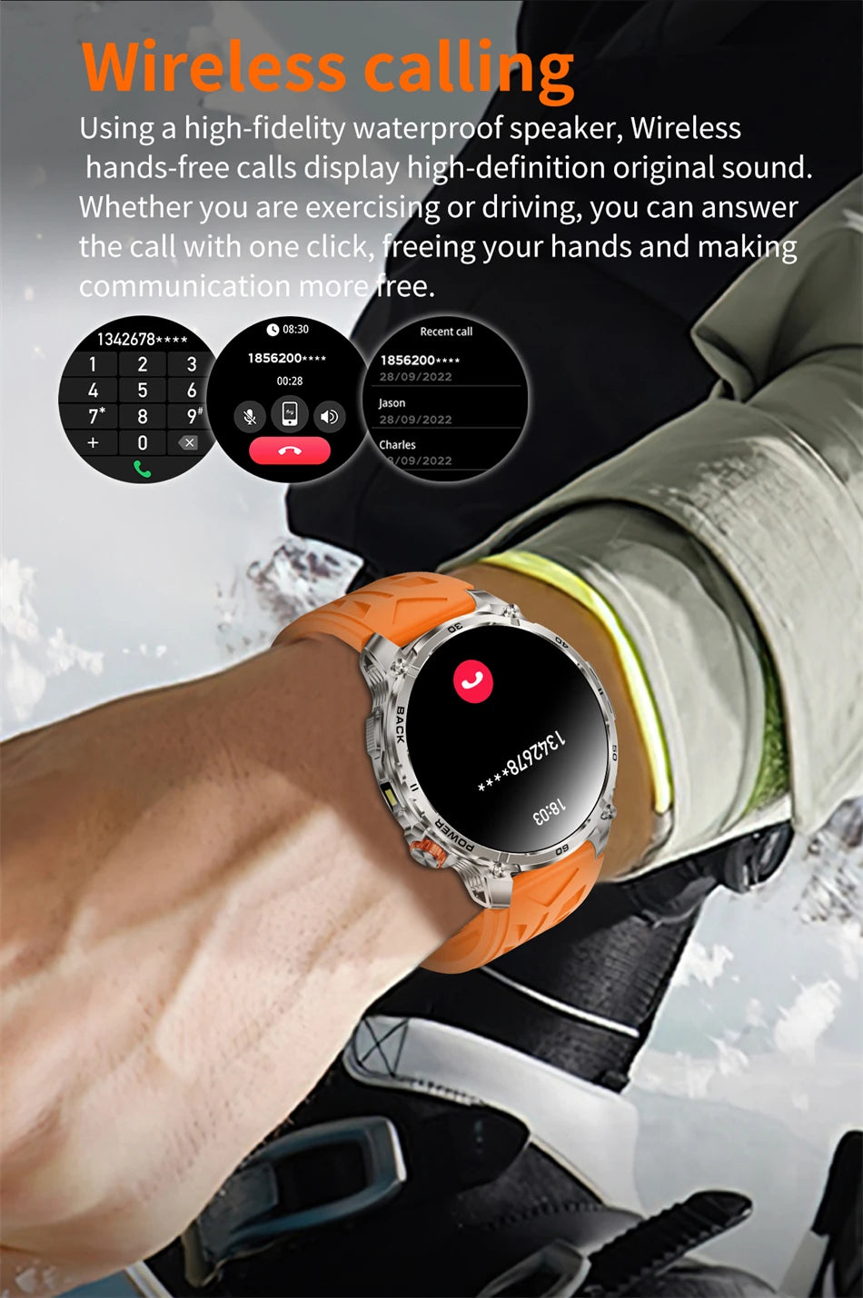 T-Rex 3 Military 1000mAh Super Capacity Battery Men Smart Watch 1.75" HD Screen Call 5ATM Waterproof Sport Smart Watches For Men