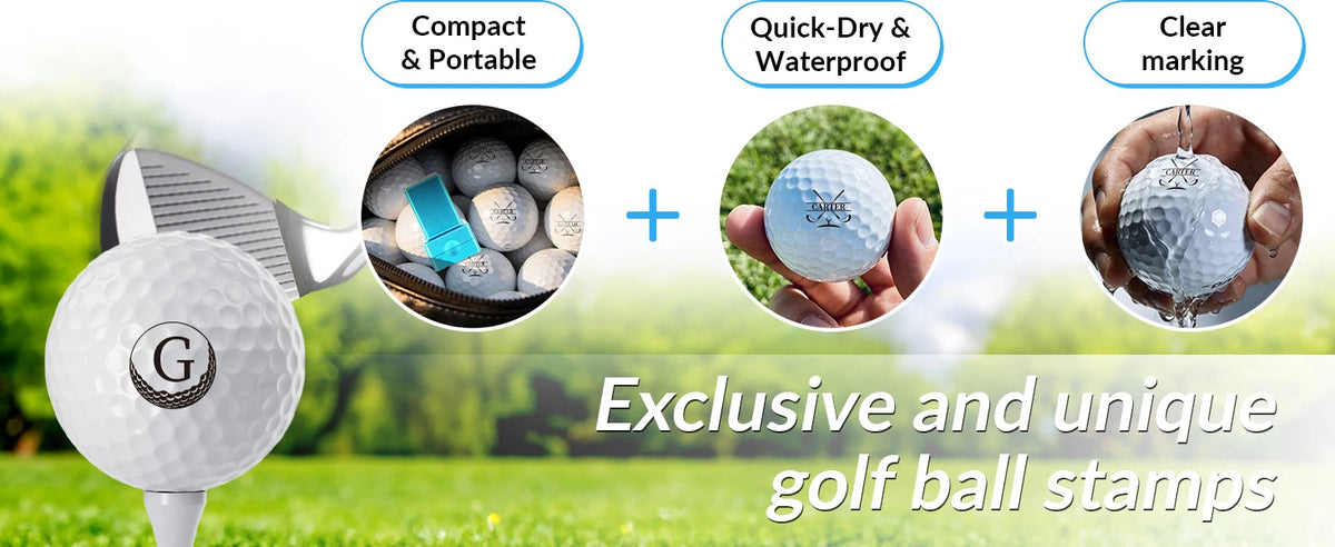 Personalized Golf Ball Stamp Custom Golf Ball Marker Stamp with Name,Initials,Logo or Year Self Inking,Waterproof,Refillable Ink