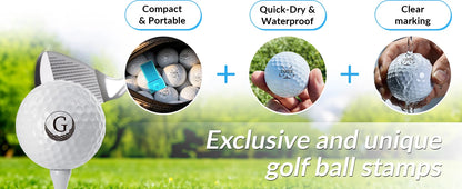 Personalized Golf Ball Stamp Custom Golf Ball Marker Stamp with Name,Initials,Logo or Year Self Inking,Waterproof,Refillable Ink
