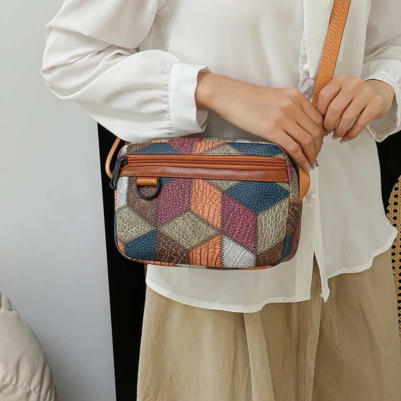 Stylish Patterned Men's Crossbody Bag for Daily Outings Compact Lightweight Versatile Casual Functional Travel Bag