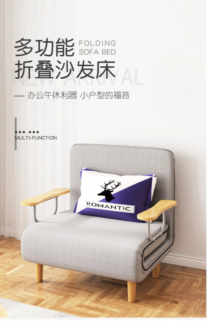 Folding Bed Sofa Bed Single Dual-Use Office Noon Break Bed Household Simple and Portable Small Foldable Recliner