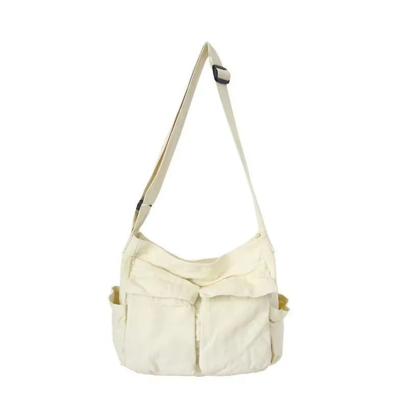 1Pc New style retro crossbody bag, single-shoulder bag, casual canvas bag, large capacity, artistic street photography bag