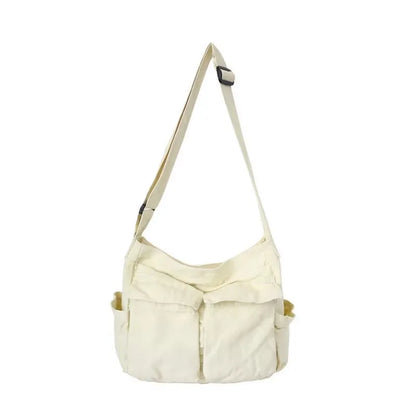 1Pc New style retro crossbody bag, single-shoulder bag, casual canvas bag, large capacity, artistic street photography bag