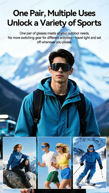 Smart Cycling Glasses Men Bluetooth UV400 Polarized Sunglasses Man AI Voice Intelligent Headphones Call Music Play Camera Remote