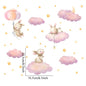 Cartoon Cute Rabbit Balloon Animal Wall Stickers Removable for Kids Room Living Room Nursery Background Decoration Wall Decals
