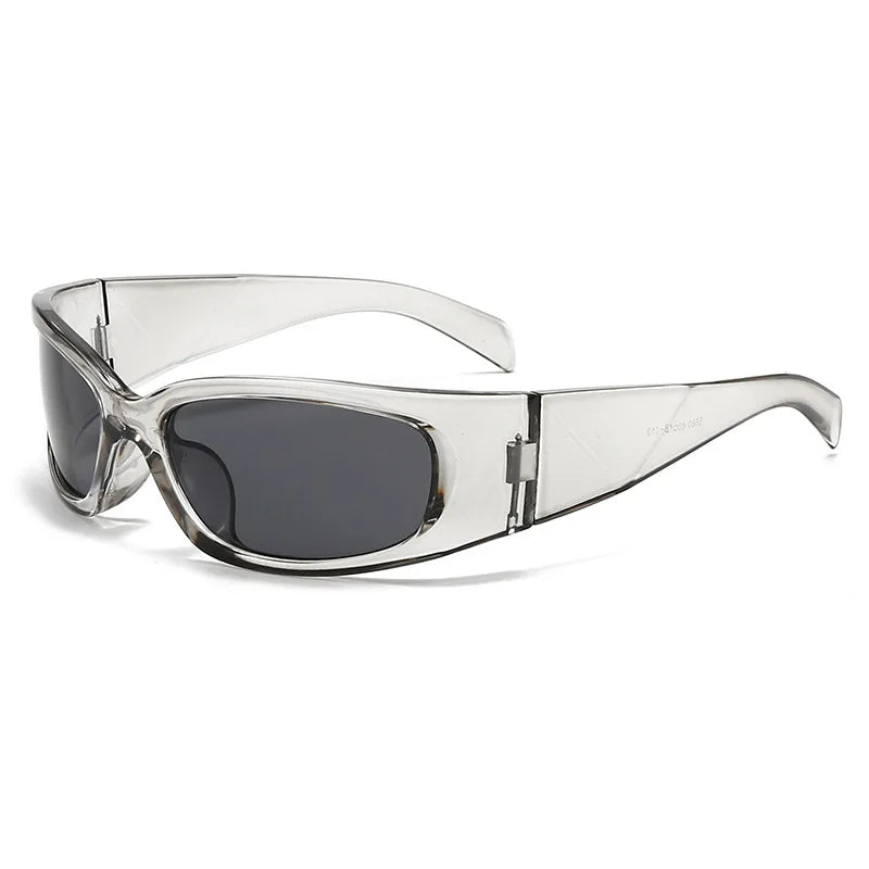 New Y2K Silver Sunglasses Out Future Sense Of Technology Hot Girls Net Red Sun Glasses Women Glasses Trendy Men UV Eyewear