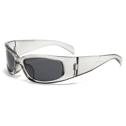 New Y2K Silver Sunglasses Out Future Sense Of Technology Hot Girls Net Red Sun Glasses Women Glasses Trendy Men UV Eyewear