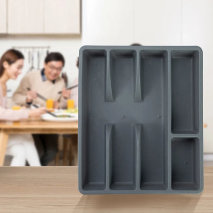 1Pc Kitchen Drawer Cutlery Organizer Silverware Holder Utensil Divider Box Plastic Flatware Storage Tray Home Restaurant Supply