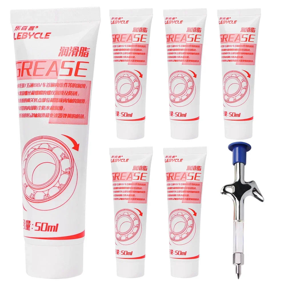 1-10 sztuk smaru rowerowego do łożysk 50ml Olej do łańcucha z narzędziem do smarowania Szybki smar do łańcucha rowerowego Mokry smar do łańcucha w celu zmniejszenia tarcia