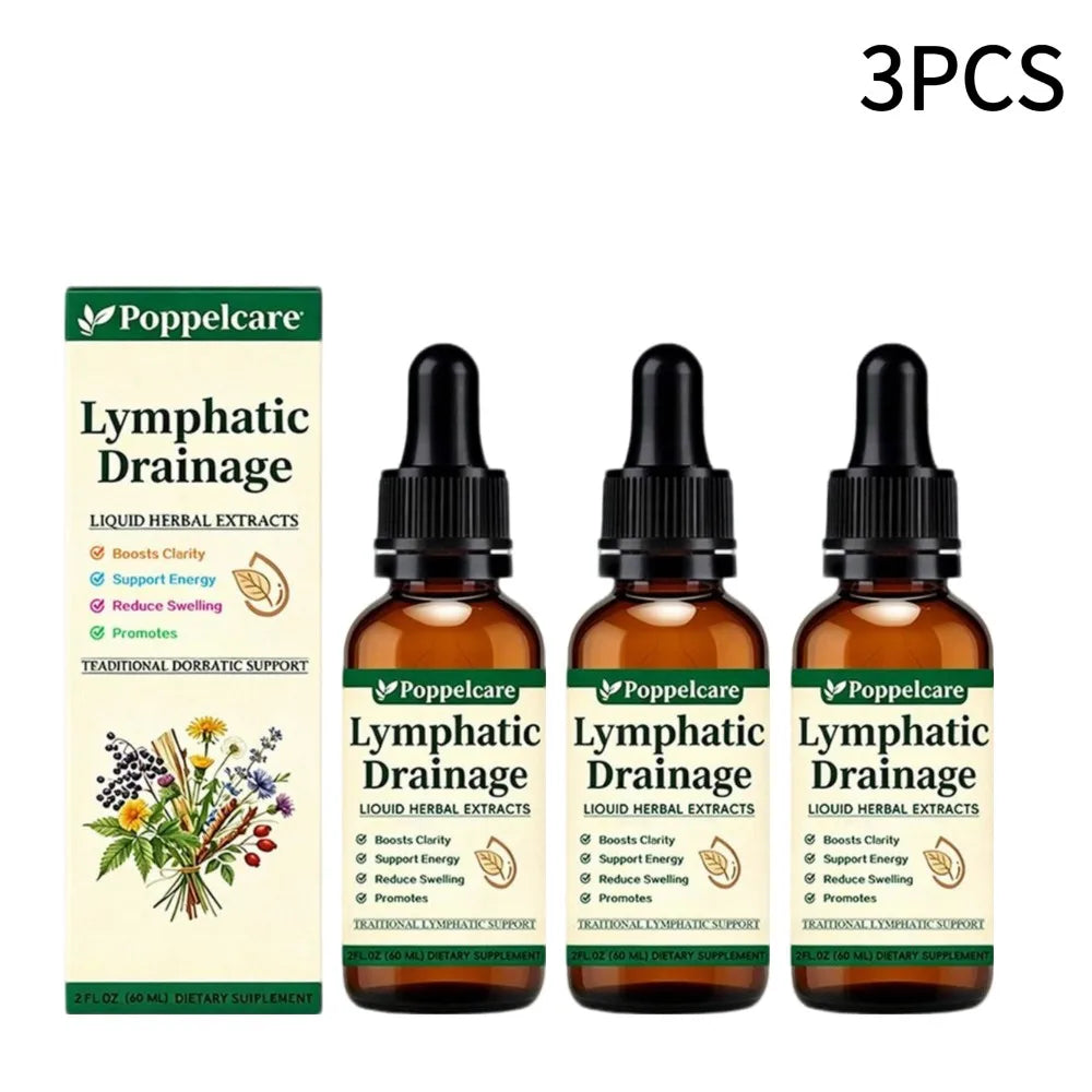 1-5pcs Natural Herbal Lymph Support Care Drops Lymphatic Drainage Oral Liquid Relieve Body Swelling Boost Energy