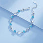 2pcs/set 925 Sterling Silver Heart Bracelet Necklace Jewelry Set for Women Korean Adjustable Charm Bracelet Luxury Party Jewelry