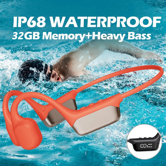 Wireless Bone Conduction Headphones Bluetooth 32GB MP3 Player IPX8 Waterproof Swimming Sports HIFI Music Headsets