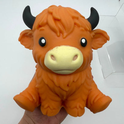 Jumbo Highland Cow Stress Balls Squishies Fidget Toy Squeeze Ball Fidget Toy for Adults Slow-Rising Stress Relief Squeeze Toy