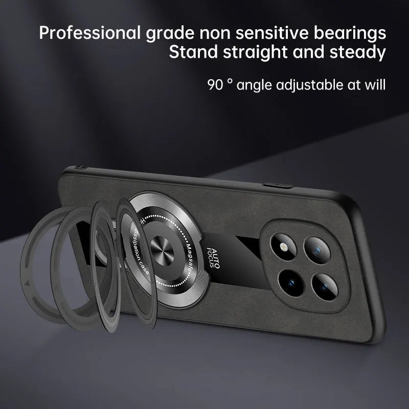 For Xiaomi Redmi Note 15 Pro and Note15 Pro Plus 5G Case Magnetic Holder Silicone PU Leather Plexiglass Premium Back Cover