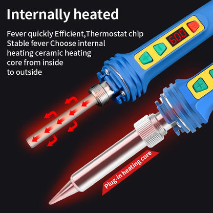 LUXIANZI 150W Digital Electric Soldering Iron Set 220V 200-600°C Adjustable Temperature LCD Solder Iron Welding Repair Tools Kit