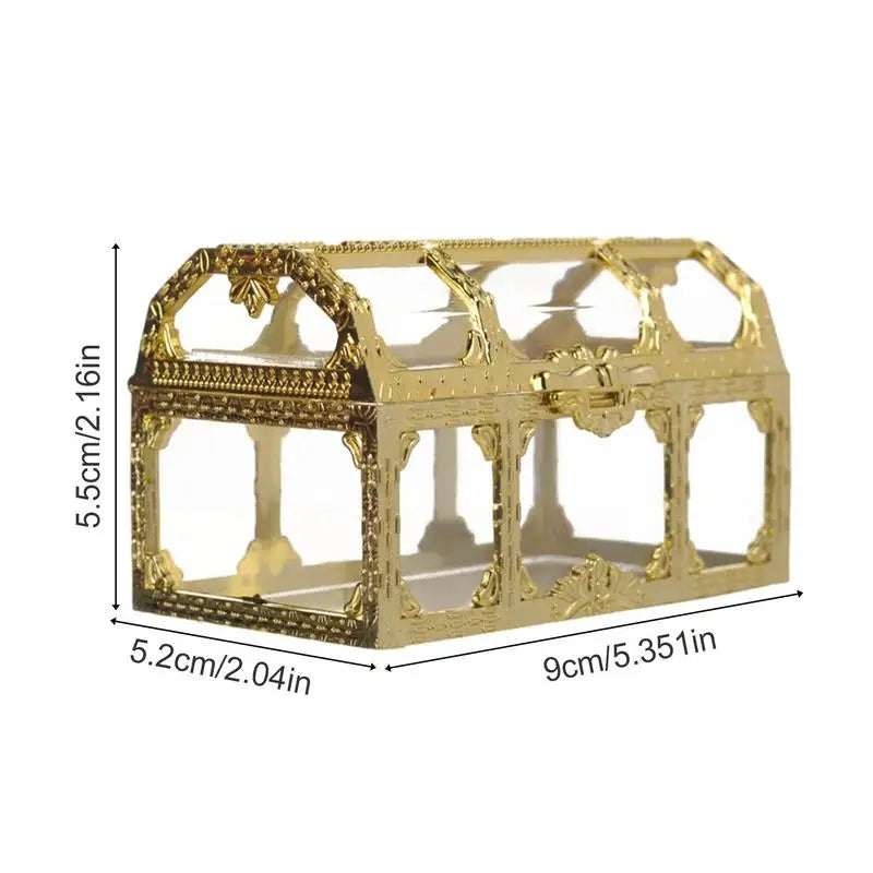 Transparent Treasure Box 12PCS Hollow Wedding Candy Box Chocolates Container Jar Storage Containers Case Anniversary Festival