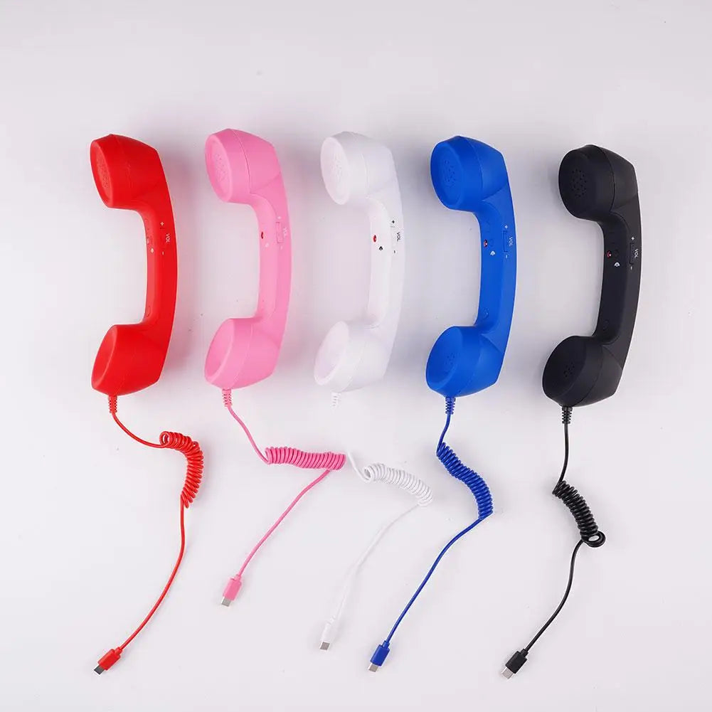 3.5mm Universal Retro Telephone Handset Retro Telephone Receiver Handset Mini Microphone Speaker for Mobile Phones Computers
