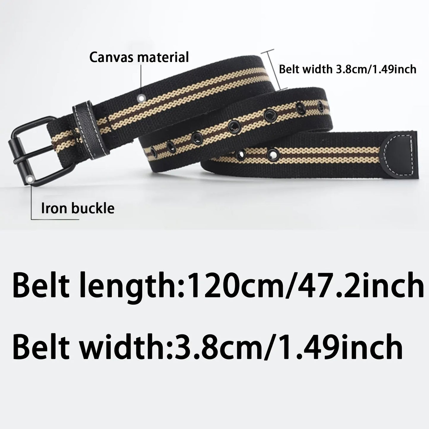 Men's Canvas Belt Casual Retro Women's Belt Outdoor Sports Belt With Jeans Belt Breathable Lightweight Eyelet Belt For Men Women