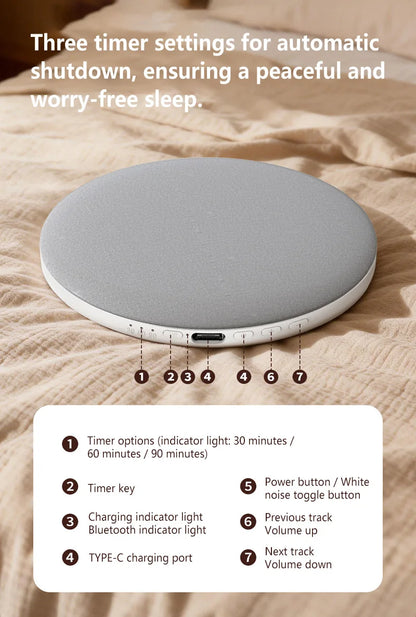 Głośnik Bluetooth do spania pod poduszkę, przenośne urządzenie audio przy łóżku, miękki głośnik do poduszki dla relaksu, snu i domowego relaksu