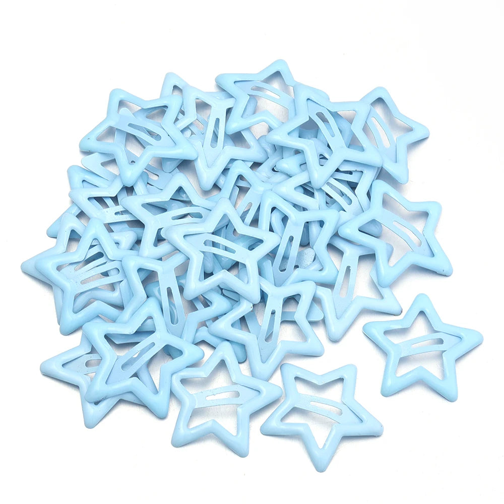 50pcs Colorful Star BB Hair Clips Girls Y2K Cute Star Barrettes Women Simple Metal Snap Clip Headdress Hair Jewelry Accessories