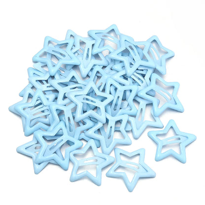 50pcs Colorful Star BB Hair Clips Girls Y2K Cute Star Barrettes Women Simple Metal Snap Clip Headdress Hair Jewelry Accessories