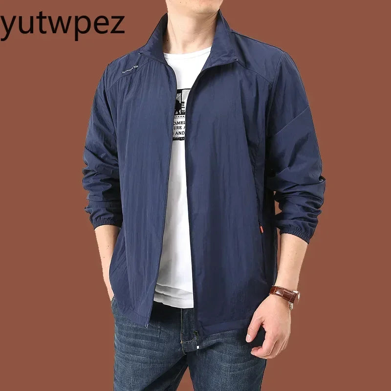 Men Pocket UPF50+ Uv Sun Protection Jacket Summer Quick Dry Outdoor Hiking Sport Windbreaker Sunscreen Skin Coat Camping Fishing