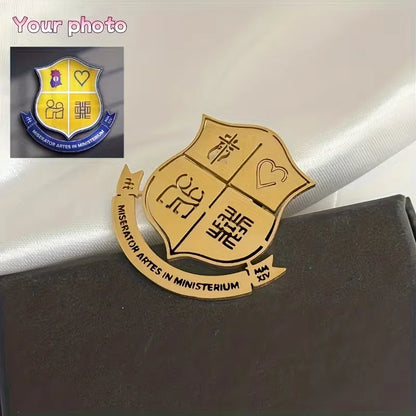 Custom Logo Brooch Simple Creativity Stainless Steel Company Pattern Brooches For Women Men Emblem Jewelry Accessories Gifts