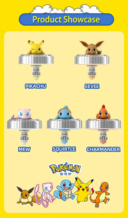 Pokemon Figure Battle Spinning Top Pikachu Pokeball Charmander Squirtle 5 Styles Pvp Interactive Game Children's Birthday Gifts