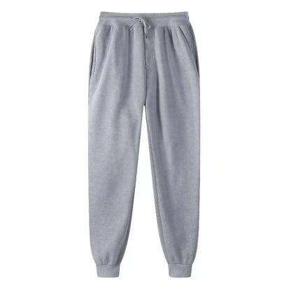 Unisex Solid Jogger Sweatpants Elastic Drawstring Cuff Sports Pants Multi-color Loose Fit Casual Gym Running Trousers Size S-3XL