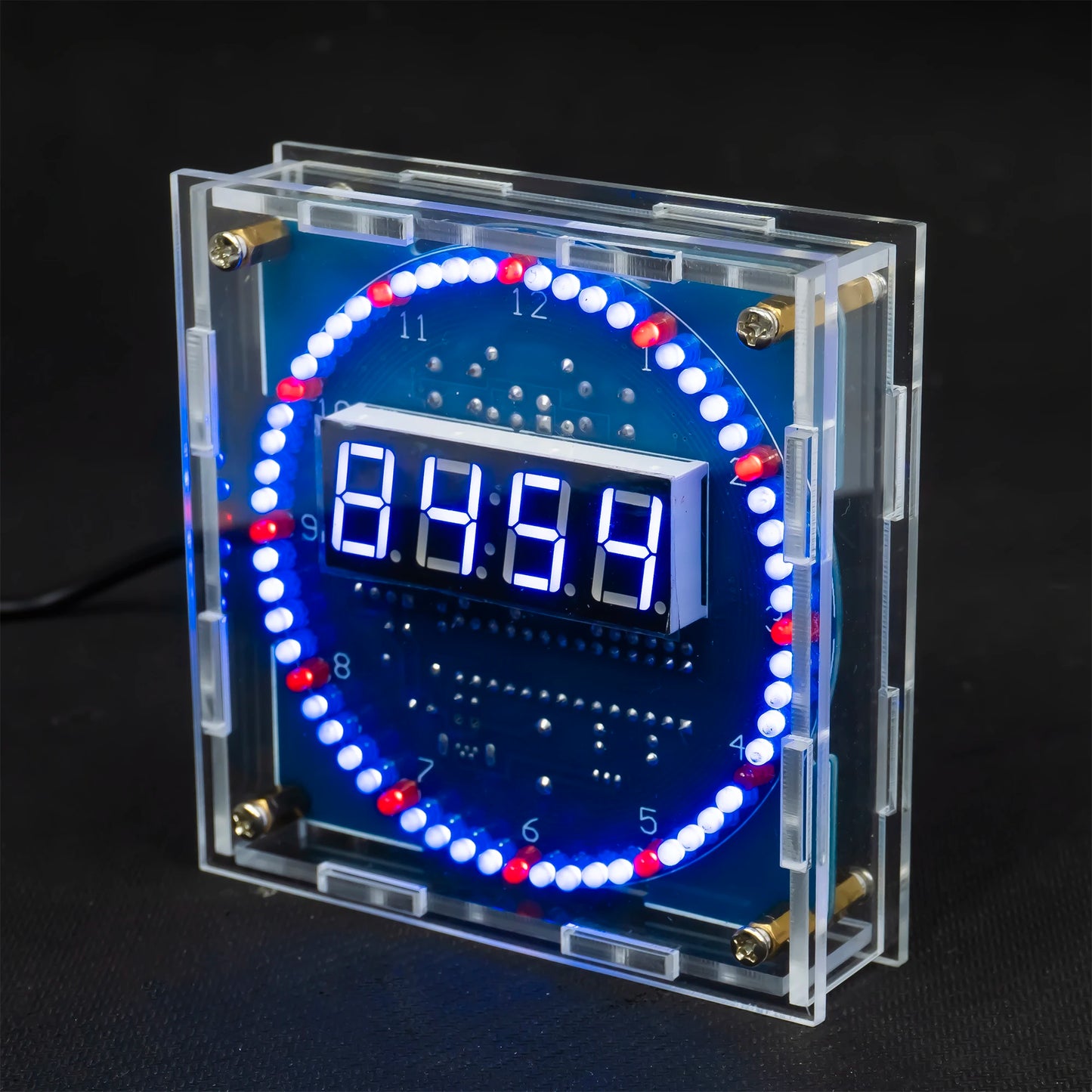 DIY Rotating Digital LED Display Module Alarm Electronic Digital Clock Kit 51 SCM Learning Board 5V DS1302