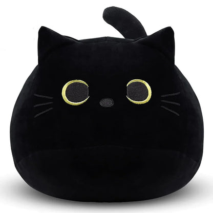 10/30CM Cute White Black Cat Plush Toys Soft Pillow Kawaii Kitten Cat Cartoon Stuffed Animals Cushion Decoration Pendant Gift
