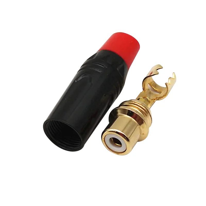 2/4/8PCS RCA Plug Connectors Adapter Coaxial Cable Audio Jack Gold Plug Male No Solder Speaker Connector