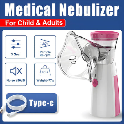 Medical Silent Mesh Nebulizer Handheld Asthma Ultrasonic Inhaler Atomizer For Adults Children Health Care Mini Healthy Humidifie
