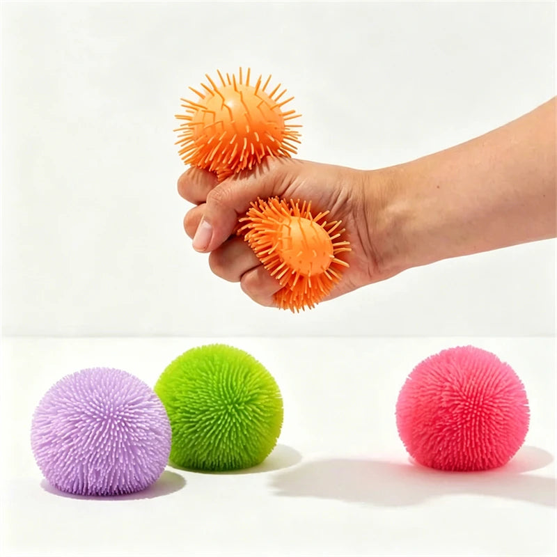 Needoh Mini 3 Pack Fuzz Ball Stress Teenie Squishy Sensory Toy The Groovy Glob Relief Fidget Non-Toxic Soft Balls for ADHD Gift