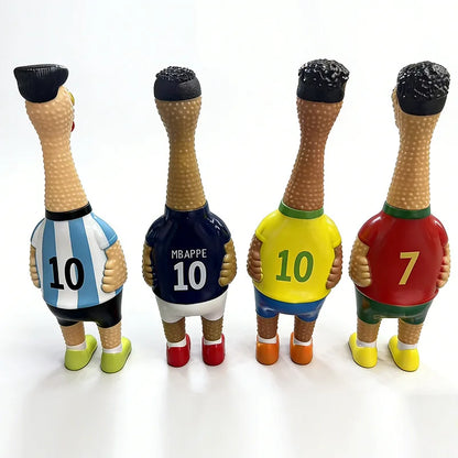 Football star jerseys screaming chicken toys, funny squeezers, decompression toys for World Cup parties.