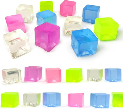 Fidget Toy Mini Squishy Toys Mochi Ice Block Stress Ball Toy Kawaii Transparent Cube Cat Paw Fish Stress Relief Squeeze Toy