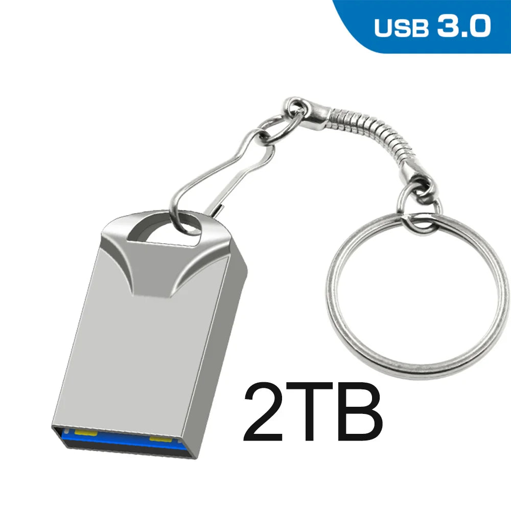 Mini USB 3.0 Pendrive 1TB 512GB 128GB Silvery External Storage Metal Memory Flash Drive USB Storage Key Pen Drive For Computer